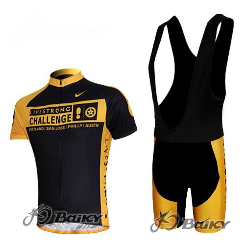 Maillot Livestrong mangas cortas negro amarillo tirantes